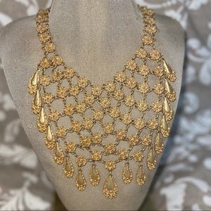 Vintage Bib Necklace Gold
